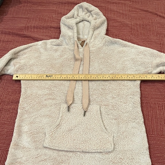 Women’s size small light pink / beige Denver Hayes Plush Hooded Sweatshirt Dress - Picture 5 of 16